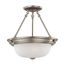 2 Light 13" Semi-Flush w/ Frosted White Glass