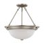 3 Light 15" Semi-Flush w/ Frosted White Glass