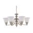 Empire 6 Light 26" Chandelier w/ Frosted White Glass