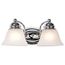 Empire 2 Light 15" Vanity w/ Alabaster Glass Bell Shades