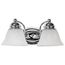 Empire 2 Light 15" Vanity w/ Alabaster Glass Bell Shades