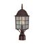 Adams 1 Light 17" Outdoor Post w/ Frosted Glass Color retail packaging