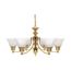 Empire 6 Light 26" Chandelier w/ Alabaster Glass Bell Shades