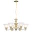 Empire 6 Light 26" Chandelier w/ Alabaster Glass Bell Shades