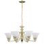 Empire 6 Light 26" Chandelier w/ Alabaster Glass Bell Shades