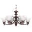 Empire 6 Light 26" Chandelier w/ Alabaster Glass Bell Shades