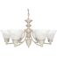 Empire 6 Light 26" Chandelier w/ Alabaster Glass Bell Shades