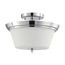 Bento 3 Light Semi-Flush Fixture w/ Satin White Glass