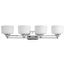 Soho 4 Light Vanity Fixture w/ Satin White Glass