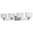 Soho 4 Light Vanity Fixture w/ Satin White Glass