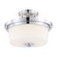 Soho 2 Light Semi-Flush Fixture w/ Satin White Glass