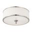 Candice 3 Light Flush Dome Fixture w/ Pleated White Shade