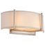 Gemini 2 Light Wall Sconce w/ Slate Gray Fabric Shade
