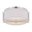 Gemini 2 Light Flush Dome Fixture w/ Slate Gray Fabric Shade