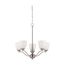 Patton 5 Light Chandelier (Arms Up) w/ Frosted Glass