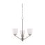 Patton 3 Light Chandelier (Arms Up) w/ Frosted Glass
