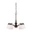Patton 5 Light Chandelier (Arms Down) w/ Frosted Glass