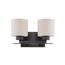 Parallel 2 Light Vanity Fixture w/ Etched Opal Glass