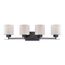 Parallel 4 Light Vanity Fixture w/ Etched Opal Glass