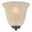 Empire 1 Light Wall Sconce Mahogany Bronze w/ Champagne Linen Glass