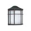 1 Light 10" Cage Lantern Wall Fixture Die Cast Linen Acrylic Lens