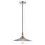 Vintage 1 Light Pendant w/ Clear Ribbed Glass Vintage Lamp Included