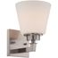 Mobili 1 Light Vanity Fixture w/ Satin White Glass