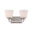 Mobili 2 Light Vanity Fixture w/ Satin White Glass