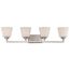 Mobili 4 Light Vanity Fixture w/ Satin White Glass