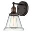 Vintage 1 Light Sconce w/ Clear Glass Vintage Lamp Included