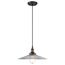 Vintage 1 Light Pendant w/ Clear Ribbed Glass Vintage Lamp Included