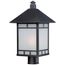 Drexel 1 light Outdoor Post Fixture w/ Frosted Seed Glass