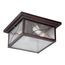 Vega 2 light Outdoor Flush Fixture w/ Clear Seed Glass