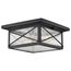 Wingate 2 light Outdoor Flush Fixture w/ Clear Seed Glass