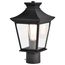 Jasper Collection Outdoor 14 inch Post Light Pole Lantern Matte Black Finish w/ Clear Glass