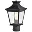 Jasper Collection Outdoor 14 inch Post Light Pole Lantern Matte Black Finish w/ Clear Glass