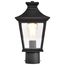 Jasper Collection Outdoor 14 inch Post Light Pole Lantern Matte Black Finish w/ Clear Glass