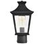 Jasper Collection Outdoor 14 inch Post Light Pole Lantern Matte Black Finish w/ Clear Glass