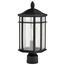 Raiden Collection Outdoor 18 inch Post Light Pole Lantern Matte Black Finish w/ Clear Seedy Glass