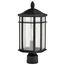 Raiden Collection Outdoor 18 inch Post Light Pole Lantern Matte Black Finish w/ Clear Seedy Glass
