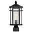 Raiden Collection Outdoor 18 inch Post Light Pole Lantern Matte Black Finish w/ Clear Seedy Glass