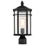 Raiden Collection Outdoor 18 inch Post Light Pole Lantern Matte Black Finish w/ Clear Seedy Glass