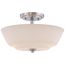 Willow 2 Light Semi-Flush Fixture w/ White Glass