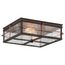 Howell 2 Light Outdoor Flush Fixture w/ 60W Vintage Lamps Included Bronze w/ Copper Accents Finish