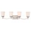 Laguna 4 Light Vanity Brushed Nickel w/ White Glass