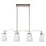 Laguna 4 Light Island Pendant Brushed Nickel w/ White Glass