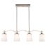 Laguna 4 Light Island Pendant Brushed Nickel w/ White Glass