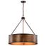 Kettle 5 Light Oversized Pendant w/ 60W Vintage Lamps Included Weathered Brass Finish
