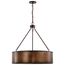 Kettle 5 Light Oversized Pendant w/ 60W Vintage Lamps Included Weathered Brass Finish