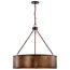 Kettle 5 Light Oversized Pendant w/ 60W Vintage Lamps Included Weathered Brass Finish
